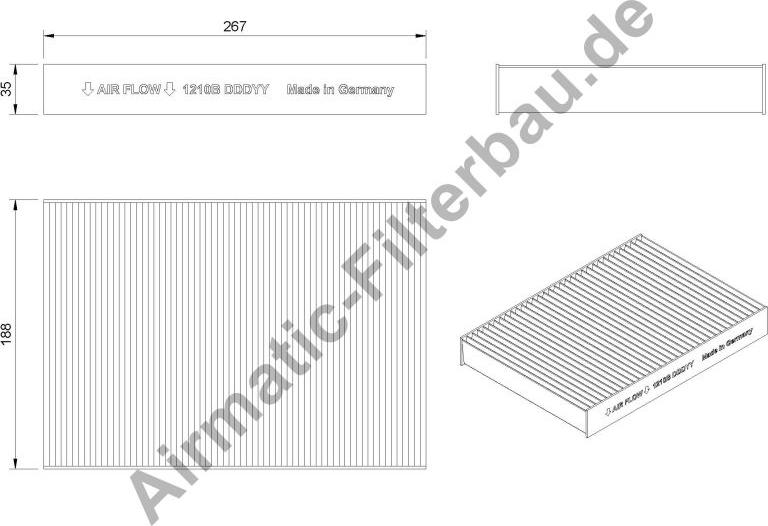 Airmatic IF1210B - Филтър купе (поленов филтър) vvparts.bg