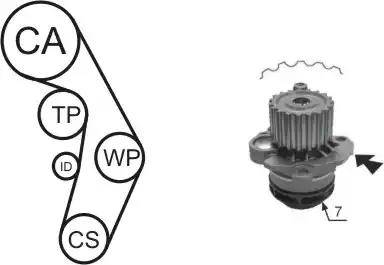 Airtex WPK-177404 - Водна помпа+ к-кт ангренажен ремък vvparts.bg