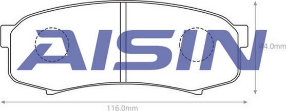 AISIN A2N012 - Комплект спирачно феродо, дискови спирачки vvparts.bg