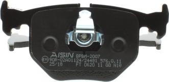 AISIN BPBM-2007 - Комплект спирачно феродо, дискови спирачки vvparts.bg