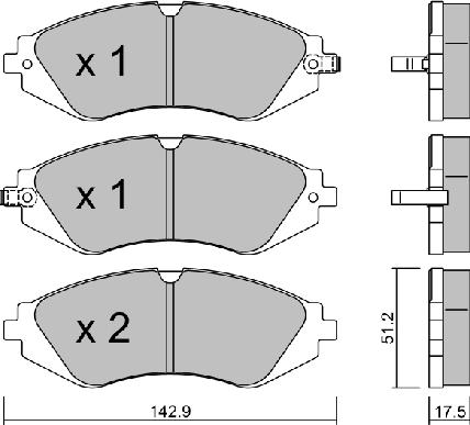 AISIN BPDO-1003 - Комплект спирачно феродо, дискови спирачки vvparts.bg