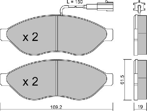 AISIN BPFI-1040 - Комплект спирачно феродо, дискови спирачки vvparts.bg