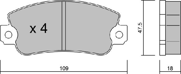 AISIN BPFI-1041 - Комплект спирачно феродо, дискови спирачки vvparts.bg