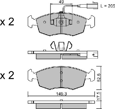 AISIN BPFI-1007 - Комплект спирачно феродо, дискови спирачки vvparts.bg