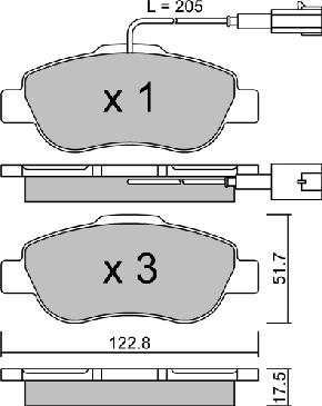 AISIN BPFI-1015 - Комплект спирачно феродо, дискови спирачки vvparts.bg