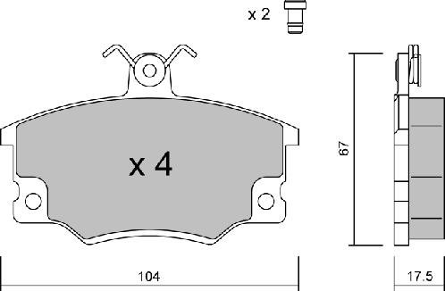 AISIN BPFI-1038 - Комплект спирачно феродо, дискови спирачки vvparts.bg