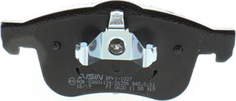 AISIN BPFI-1027 - Комплект спирачно феродо, дискови спирачки vvparts.bg