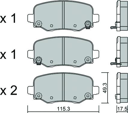 AISIN BPFI-2009 - Комплект спирачно феродо, дискови спирачки vvparts.bg