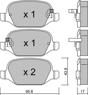 AISIN BPFI-2010 - Комплект спирачно феродо, дискови спирачки vvparts.bg