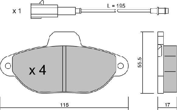 AISIN BPFO-1001 - Комплект спирачно феродо, дискови спирачки vvparts.bg