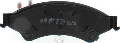 AISIN BPFO-1017 - Комплект спирачно феродо, дискови спирачки vvparts.bg