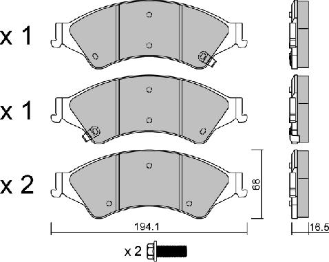 AISIN BPFO-1017 - Комплект спирачно феродо, дискови спирачки vvparts.bg