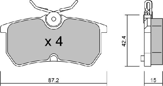 AISIN BPFO-2004 - Комплект спирачно феродо, дискови спирачки vvparts.bg