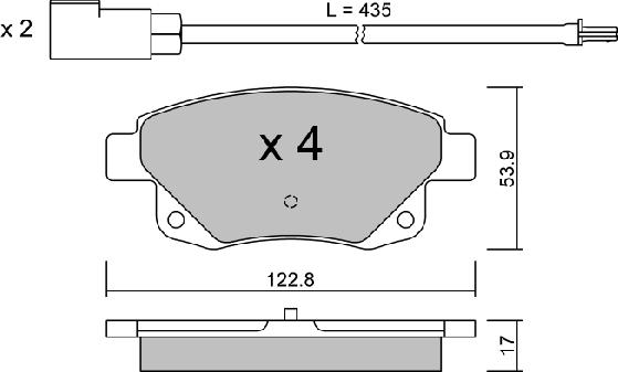 AISIN BPFO-2005 - Комплект спирачно феродо, дискови спирачки vvparts.bg