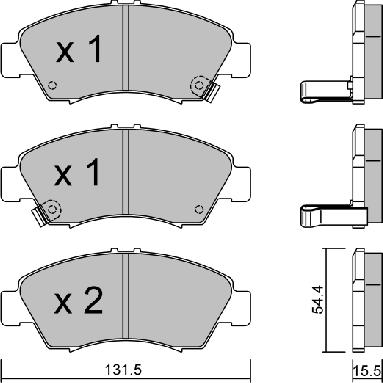 AISIN BPHO-1904 - Комплект спирачно феродо, дискови спирачки vvparts.bg