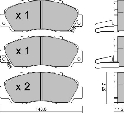 AISIN BPHO-1905 - Комплект спирачно феродо, дискови спирачки vvparts.bg