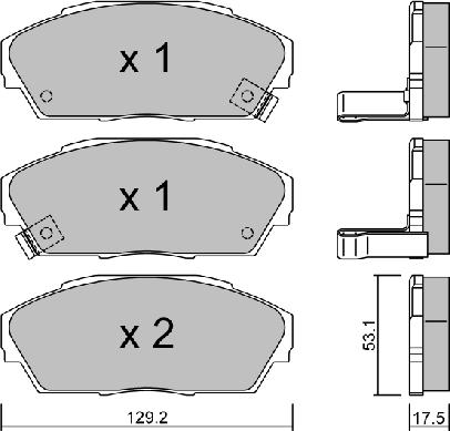 AISIN BPHO-1900 - Комплект спирачно феродо, дискови спирачки vvparts.bg