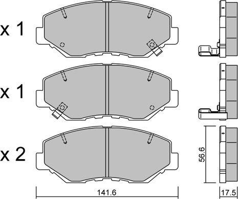 AISIN BPHO-1908 - Комплект спирачно феродо, дискови спирачки vvparts.bg