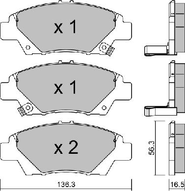 AISIN BPHO-1902 - Комплект спирачно феродо, дискови спирачки vvparts.bg