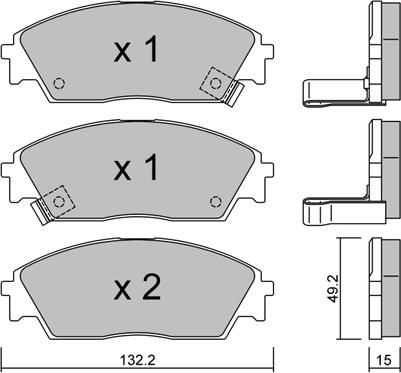 AISIN BPHO-1907 - Комплект спирачно феродо, дискови спирачки vvparts.bg