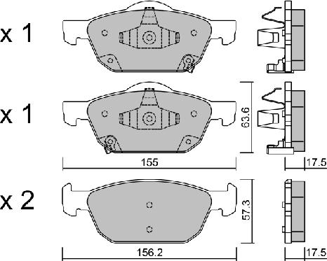 AISIN BPHO-1006 - Комплект спирачно феродо, дискови спирачки vvparts.bg