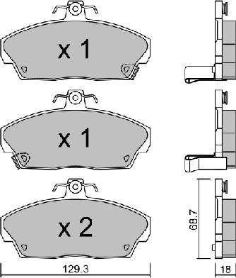 AISIN BPHO-1000 - Комплект спирачно феродо, дискови спирачки vvparts.bg