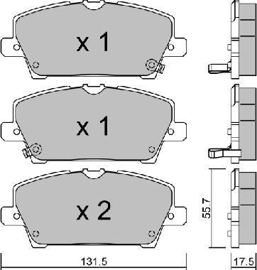 AISIN BPHO-1003 - Комплект спирачно феродо, дискови спирачки vvparts.bg