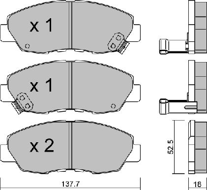 AISIN BPHO-1002 - Комплект спирачно феродо, дискови спирачки vvparts.bg