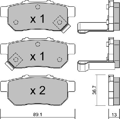 AISIN BPHO-2900 - Комплект спирачно феродо, дискови спирачки vvparts.bg