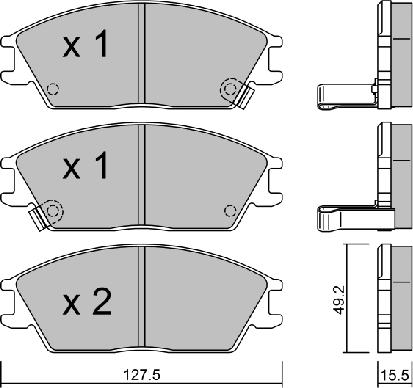 AISIN BPHY-1904 - Комплект спирачно феродо, дискови спирачки vvparts.bg