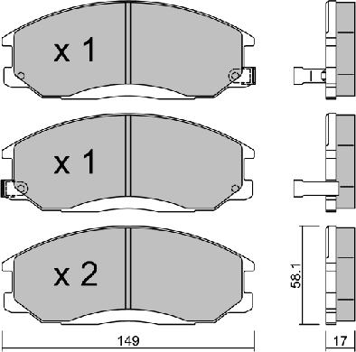 AISIN BPHY-1905 - Комплект спирачно феродо, дискови спирачки vvparts.bg