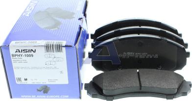 AISIN BPHY-1009 - Комплект спирачно феродо, дискови спирачки vvparts.bg