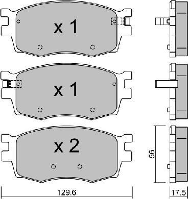 AISIN BPHY-1004 - Комплект спирачно феродо, дискови спирачки vvparts.bg