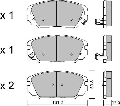 AISIN BPHY-1010 - Комплект спирачно феродо, дискови спирачки vvparts.bg