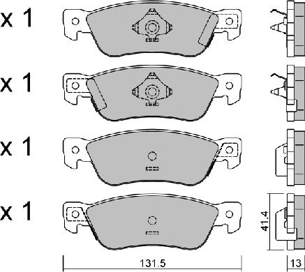 AISIN BPIS-2900 - Комплект спирачно феродо, дискови спирачки vvparts.bg