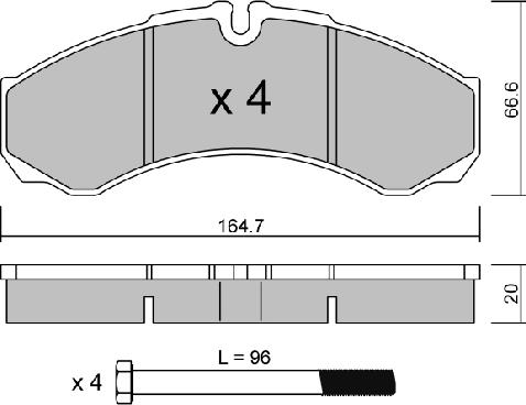 AISIN BPIV-2002 - Комплект спирачно феродо, дискови спирачки vvparts.bg