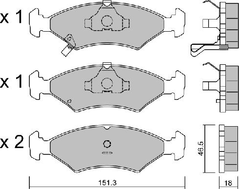 AISIN BPKI-1904 - Комплект спирачно феродо, дискови спирачки vvparts.bg