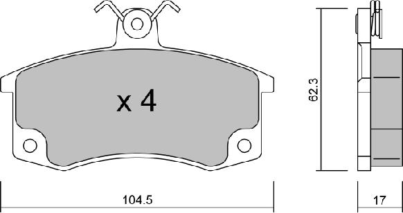 AISIN BPLA-1001 - Комплект спирачно феродо, дискови спирачки vvparts.bg