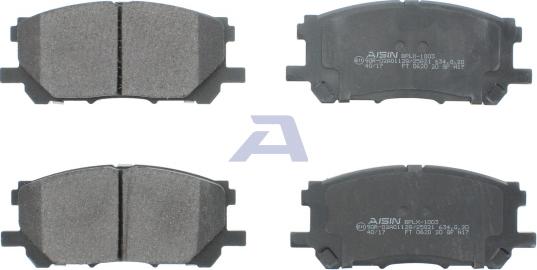 AISIN BPLX-1003 - Комплект спирачно феродо, дискови спирачки vvparts.bg