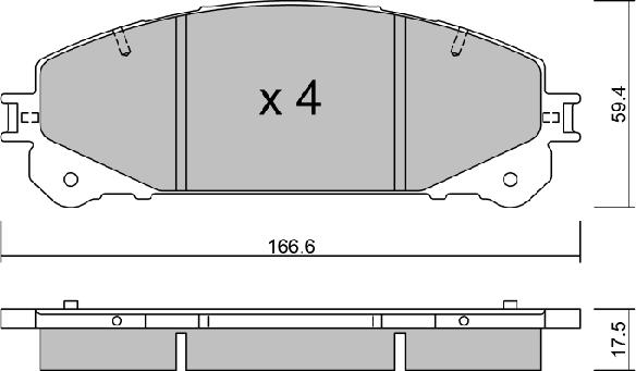 AISIN BPLX-1002 - Комплект спирачно феродо, дискови спирачки vvparts.bg