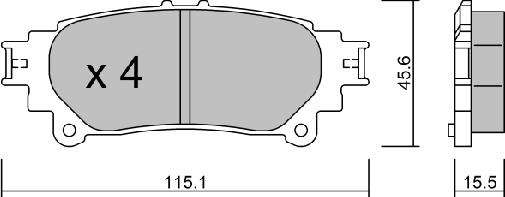 AISIN BPLX-2000 - Комплект спирачно феродо, дискови спирачки vvparts.bg