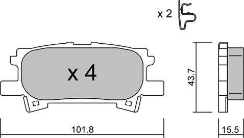 AISIN BPLX-2001 - Комплект спирачно феродо, дискови спирачки vvparts.bg