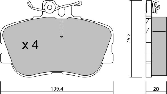 AISIN BPMB-1009 - Комплект спирачно феродо, дискови спирачки vvparts.bg