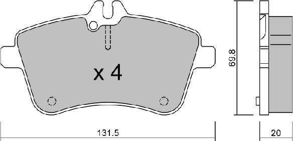 AISIN BPMB-1008 - Комплект спирачно феродо, дискови спирачки vvparts.bg