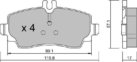 AISIN BPMB-1003 - Комплект спирачно феродо, дискови спирачки vvparts.bg