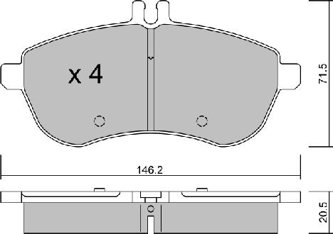 AISIN BPMB-1002 - Комплект спирачно феродо, дискови спирачки vvparts.bg