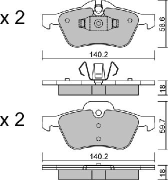 AISIN BPMB-1010 - Комплект спирачно феродо, дискови спирачки vvparts.bg