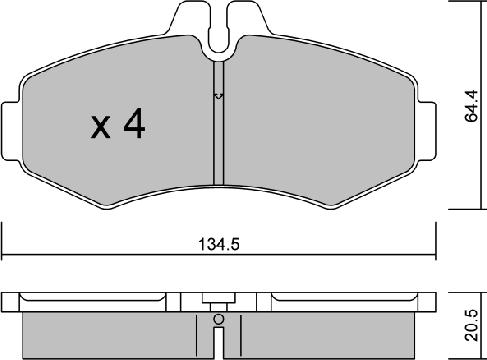 AISIN BPMB-1011 - Комплект спирачно феродо, дискови спирачки vvparts.bg