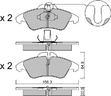 AISIN BPMB-1013 - Комплект спирачно феродо, дискови спирачки vvparts.bg