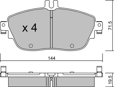 AISIN BPMB-1024 - Комплект спирачно феродо, дискови спирачки vvparts.bg